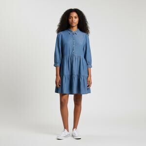 Tommy Hilfiger Women’s Chambray Denim Dress, 3/4 Sleeves, Size 12